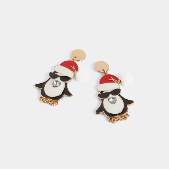 Sunglasses Penguin Earrings Christmas