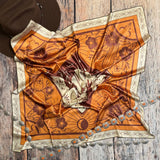 Wild West Print Scarf | 36x36 | Cinnamon