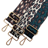 Cream Brown Jaguar Print Adjustable Crossbody Bag Purse Guitar Strap