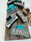 Large Western Hair Clip Claw: Floral