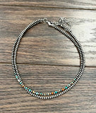 Handmade 2-Strand Navajo Gemstone & Bead Necklace – Adjustable 16"-21"