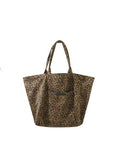 Leopard Print Oversized Hobo Tote Bag
