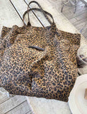 Leopard Print Oversized Hobo Tote Bag