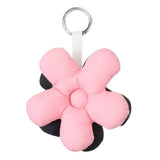 Puffy Reversible Flower Bag Charm - Black Pink