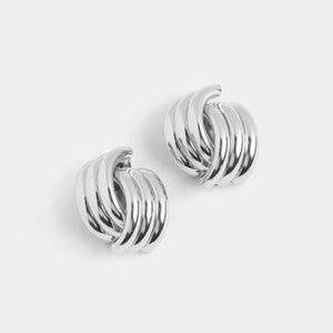 Claw Knot Stud Earring - Silver