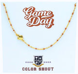 State of Texas Enamel Bead Necklace – 18K Gold Plated | Red