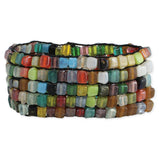 Square Bead Mosaic Bracelet — Multicolor