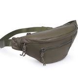 Laurence Large Nylon Belt Bag Fanny Pack Sling Bag Olive Green