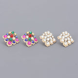 Multicolor Rhinestone Statement Earrings