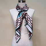 Bronc Rider Western Print Wild Rag Scarf | Mint & Blush | 36x36