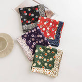 Dandelion Print Ruffle Scarf & Head Wrap – Red