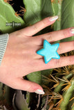 Star Blossom Stone Western Scarf Slide Tee Clip or Ring