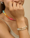 Colorful Beaded Necklace - Multicolor Statement Jewelry with Gold Clasp
