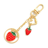 Enamel Strawberries Chain Link Keychain Bag Chain