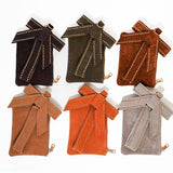 Suede Wristlet Set - 3-Piece with Bow & Loop Charms Studded Olive
