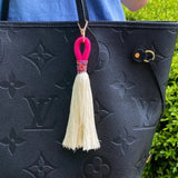 Maya Bay Tasseled Key Chain Bag Charm Orchid Pink