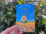 Sunflower Enamel Keychain & Bag Charm
