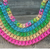 Acrylic Chain Link Neon Necklace Blue