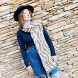 Dare To Wear Animal Zebra Print Cozy Scarf Brown