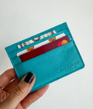 Brown Leather Boot Stitch Card Holder
