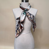 Longhorn & Leopard Wild Rag Scarf | Khaki & Turquoise | 36x36