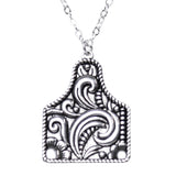 Western 925 Sterling Silver Cattle Tag Necklace