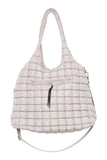 Sand Quilted Puffer Tote Bag