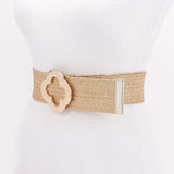 Metal Buckle Metallic Stretch Belt – Gold