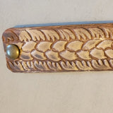 Western Boho Layering Hand Tooled Leather Bracelet Ivory Brown