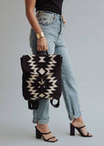 Black & Cream Aztec Woven Backpack