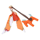 Vegan Leather Horse Tassel Scarf Keychain Bag Charm