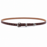 Brown Floral Cutout Faux Leather Western Hat Band