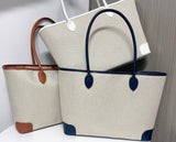 Carryall Shopper Tote Bag Beige Brown