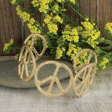 Woodstock Vibes Peace Sign Cuff Bracelet — Gold