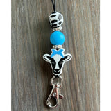 Cow Head Western Car Freshie Freshener Hanger Blue