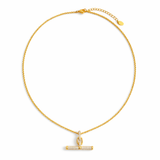 Pavé Accent T-Bar Chain Necklace | 18k Gold Plated
