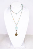 Alexis Triple Charm Necklace | Amazonite & Agate | Dylan Designs