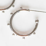 Dotted Hoop Earrings Silvertone