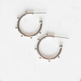 Dotted Hoop Earrings Silvertone