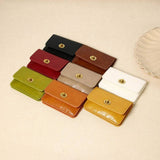 Khaki Vintage Vegan Leather Coin & Card Wallet