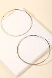 Extra Large Statement Skinny Latch Hoop Earrings 4.5" Diameter