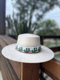 Hand beaded Cactus hat band 1.5” wide 