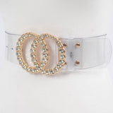 Transparent PVC Waist Belt – Clear Gold Stone Buckle