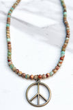 Imperial Jasper Peace Sign Choker Necklace | Bronze | Dylan Designs