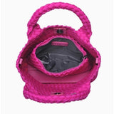 Sky's The Limit Woven Small Neoprene Crossbody Tote | Fuchsia
