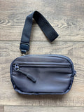 Nylon ID Pouch Wallet with Wristlet Strap Navy