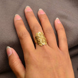 Large Mandala Ring | 6-Petal Layered Design | Bronze | Artisan