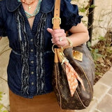 Western Cowgirl Steer Skull Bandana Bag Charm in Burnt Orange