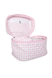 Light Pink Plaid Makeup Bag – Structured Travel Cosmetic Organizer