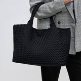 Sky's The Limit Large Woven Neoprene Tote | Black
